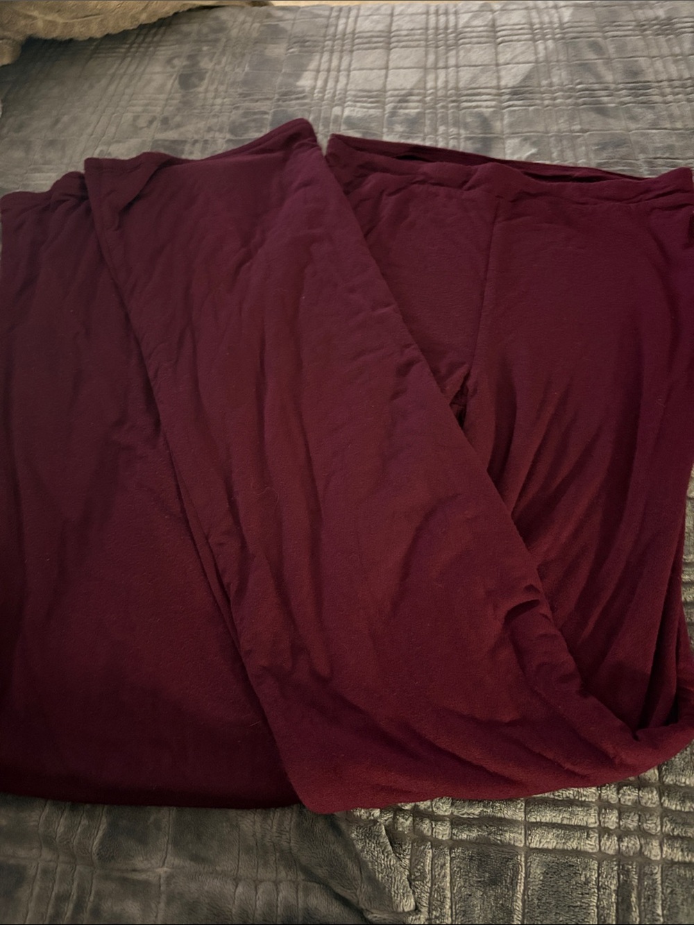 Women's High-Waist Wide-Leg Pants - Plum - Picture 4 of 4